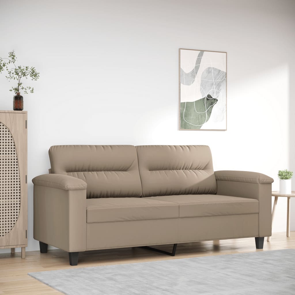 2-personers sofa 140 cm mikrofiberstof gråbrun