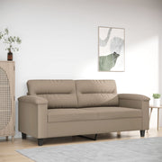 2-personers sofa 140 cm mikrofiberstof gråbrun