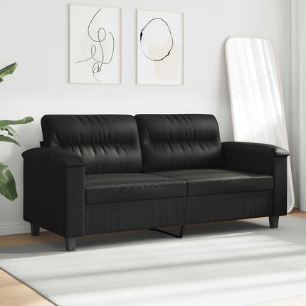 2-personers sofa 140 cm mikrofiberstof sort