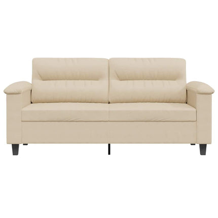 2-personers sofa 140 cm mikrofiberstof cremefarvet