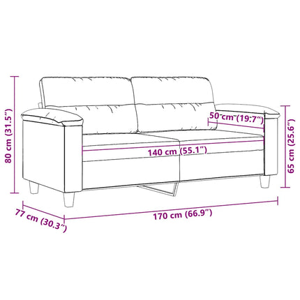 2-personers sofa 140 cm mikrofiberstof cremefarvet