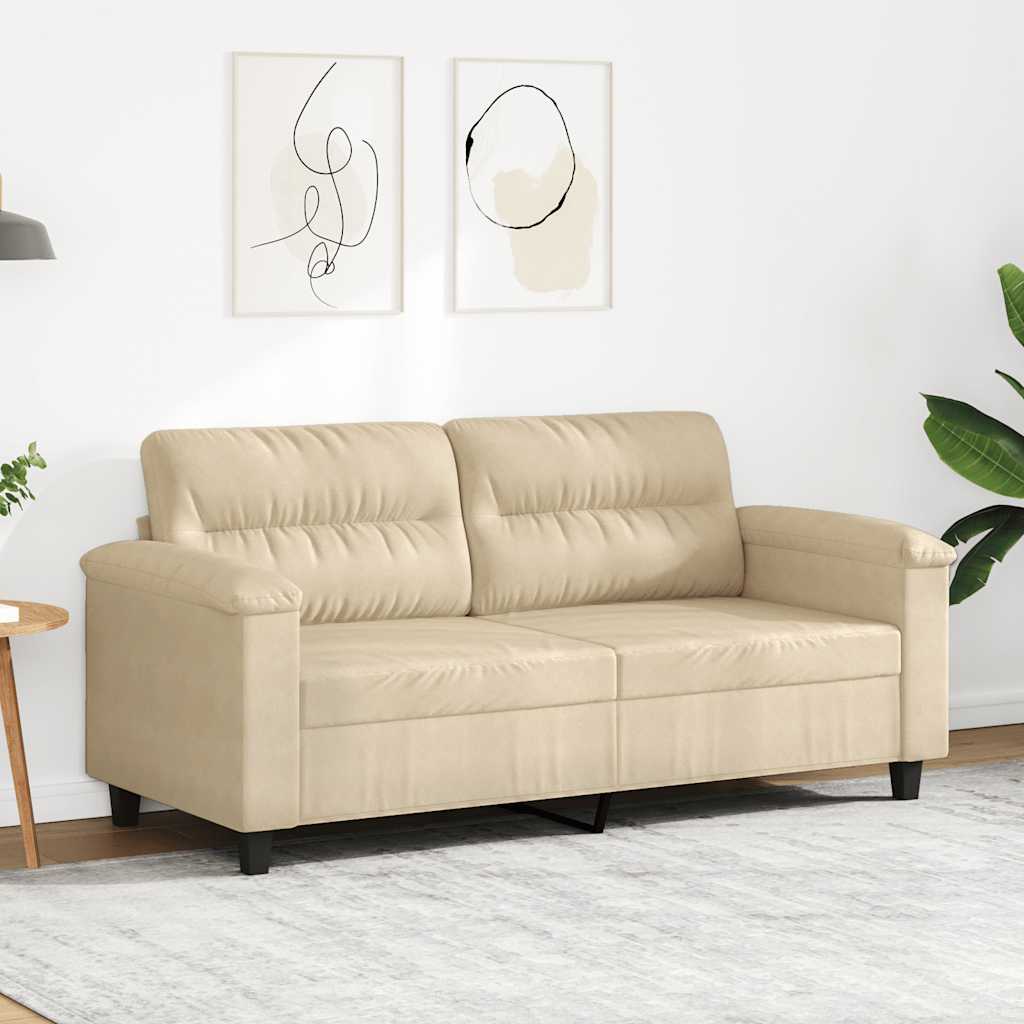 2-personers sofa i mikrofiberstof - creme, sædebredde 140 cm