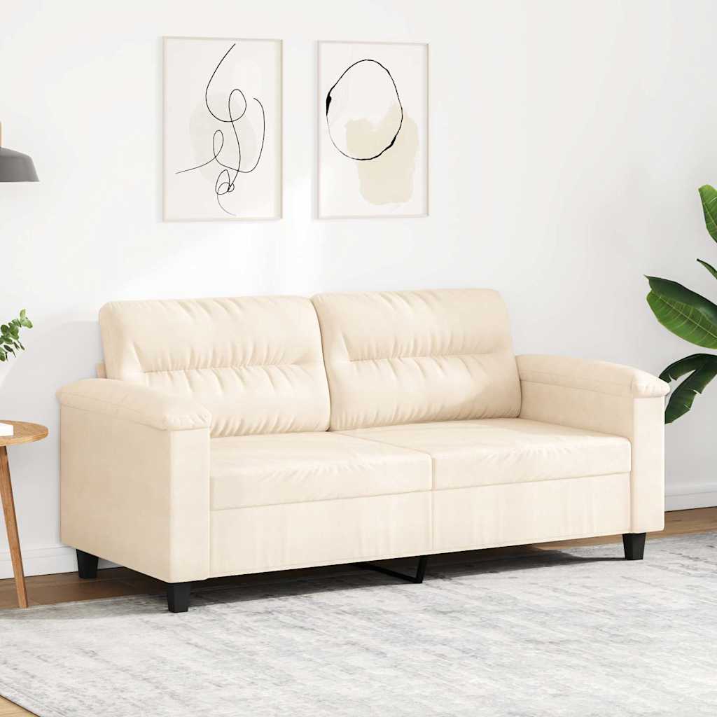 2-personers sofa i mikrofiber - beige, sædebredde 140 cm
