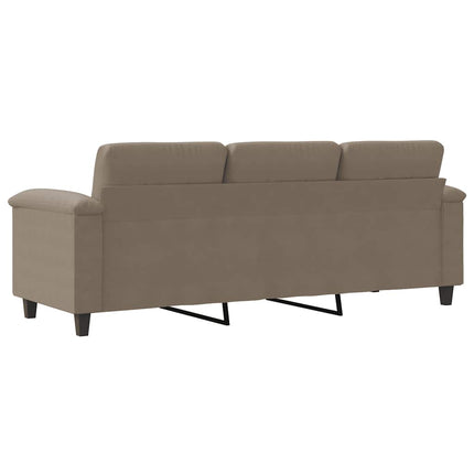 3-personers sofa 180 cm mikrofiberstof gråbrun