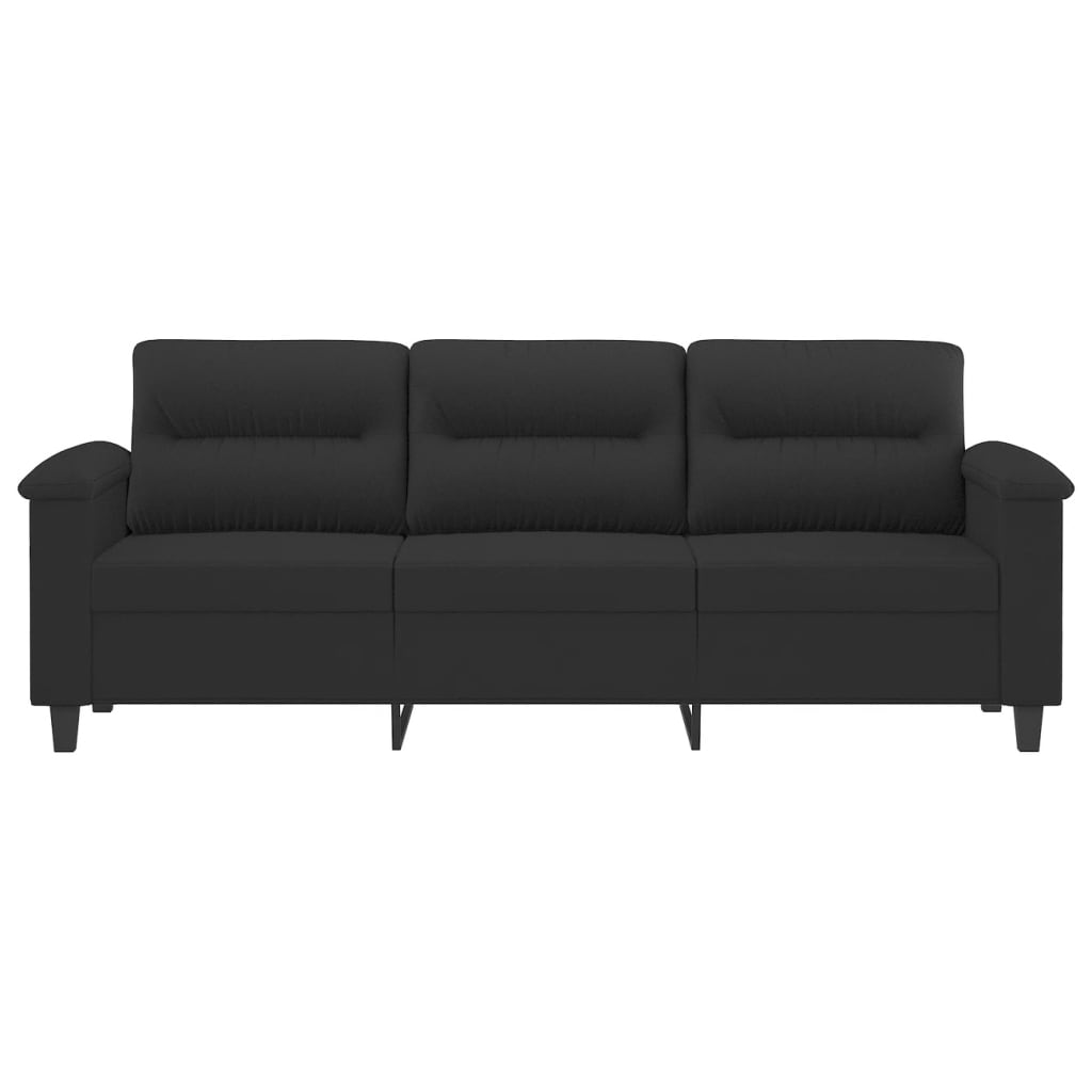 3-personers sofa 180 cm mikrofiberstof sort