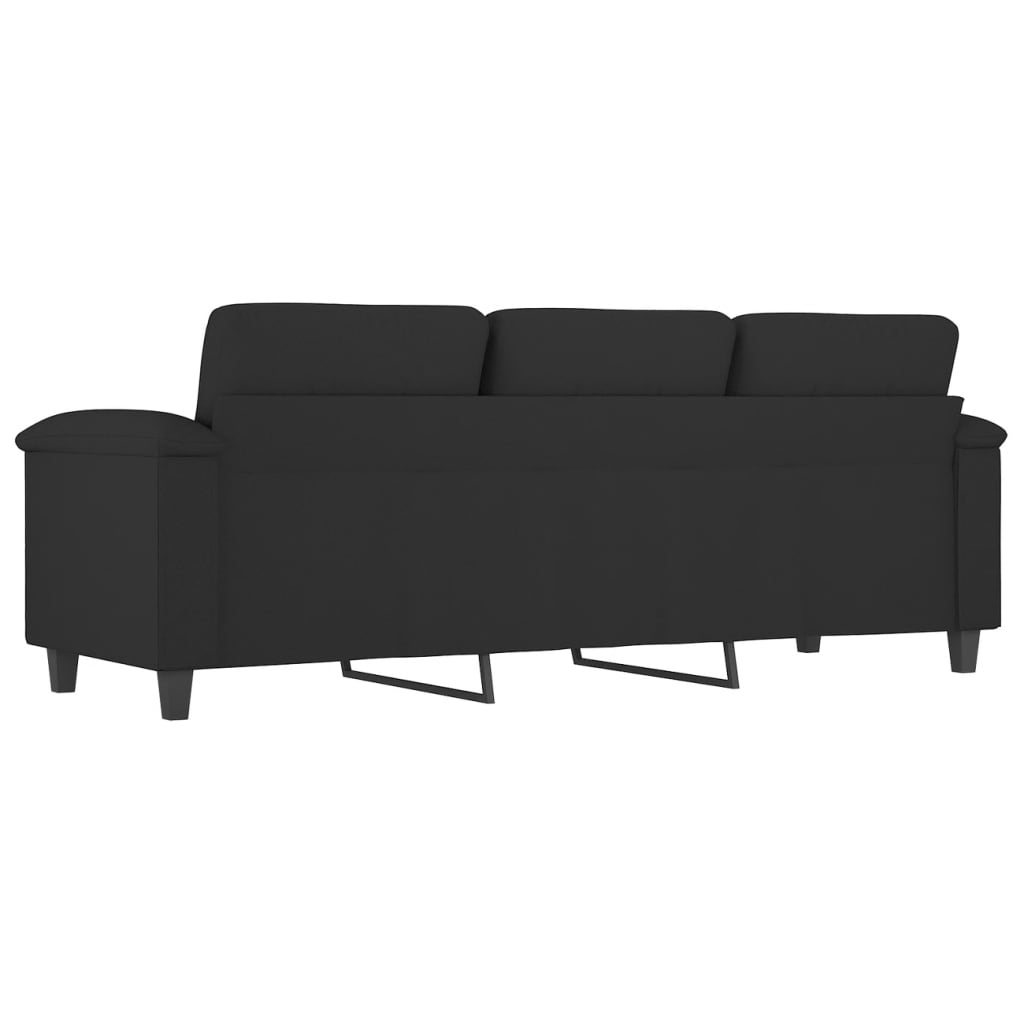 3-personers sofa 180 cm mikrofiberstof sort
