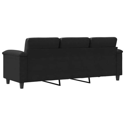 3-personers sofa 180 cm mikrofiberstof sort