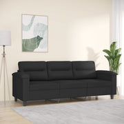 3-personers sofa 180 cm mikrofiberstof sort