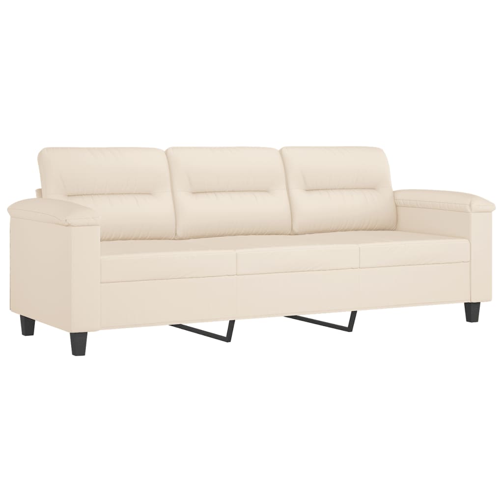 3-personers sofa 180 cm mikrofiberstof beige