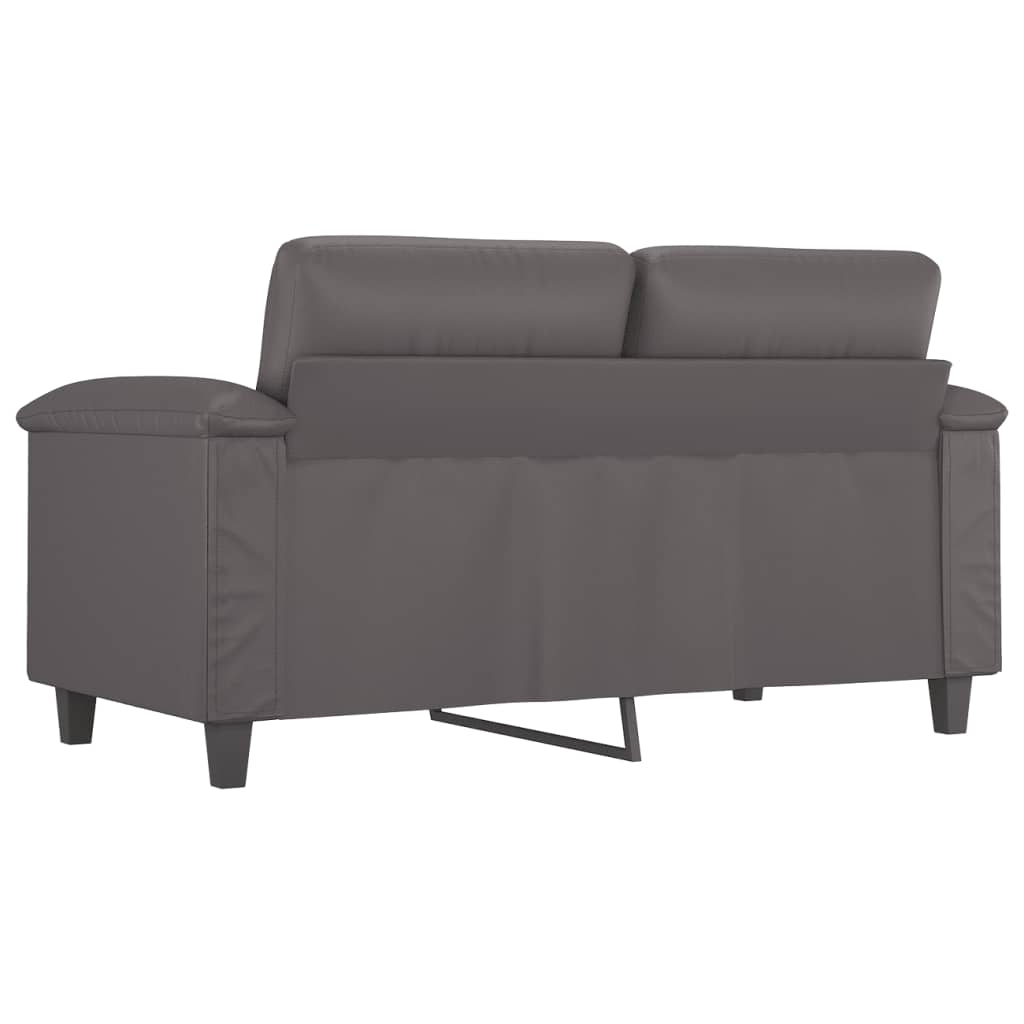 2-personers sofa 120 cm kunstlæder grå