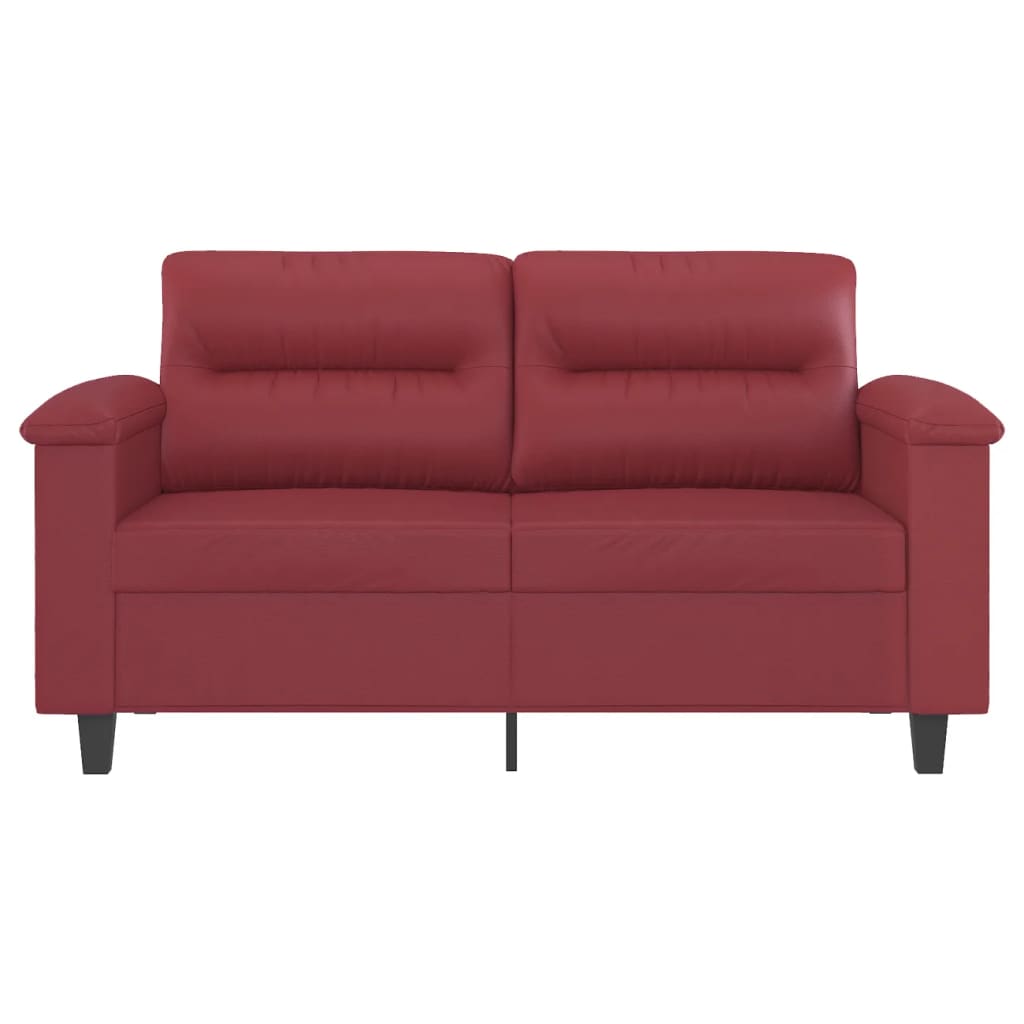 2-personers sofa 120 cm kunstlæder vinrød