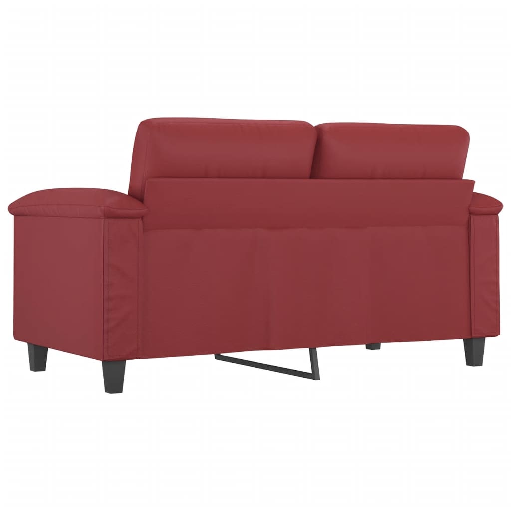2-personers sofa 120 cm kunstlæder vinrød