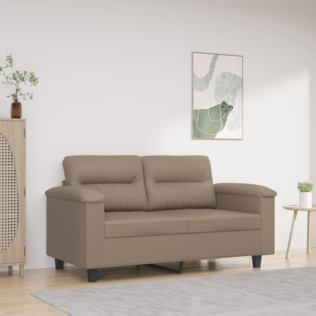 2-personers sofa 120 cm kunstlder cappuccino