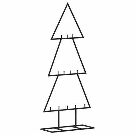 dekorativt juletræ 60 cm metal sort