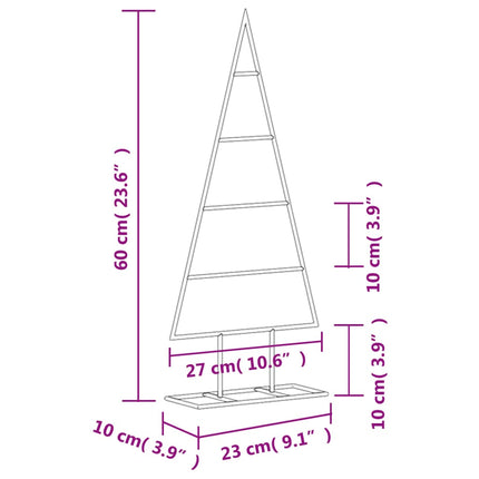 dekorativt juletræ 60 cm metal sort
