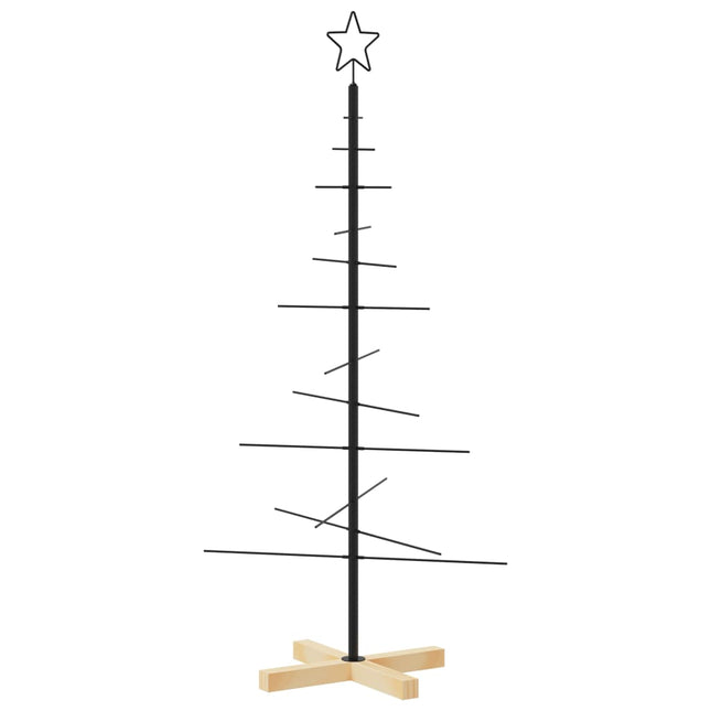 juletræ med træbund 120 cm metal sort