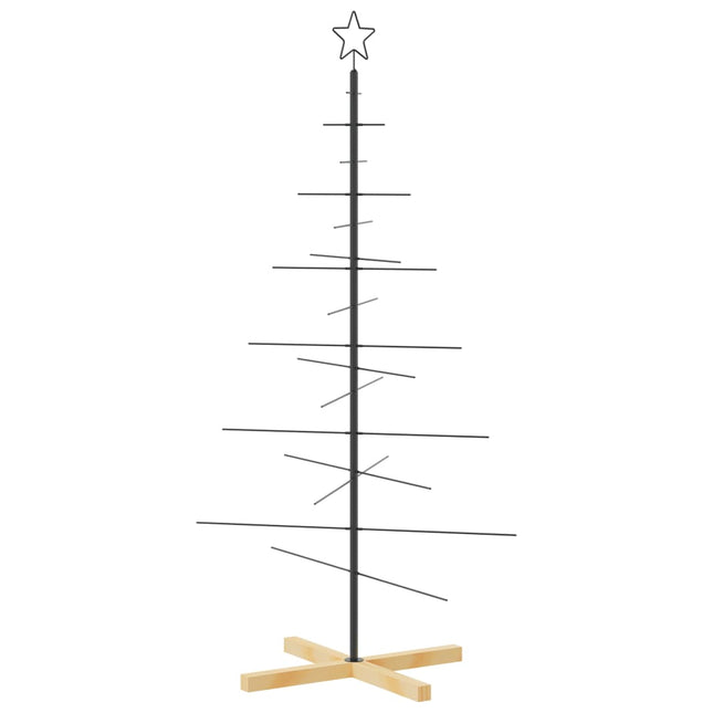 juletræ med træbund 150 cm metal sort