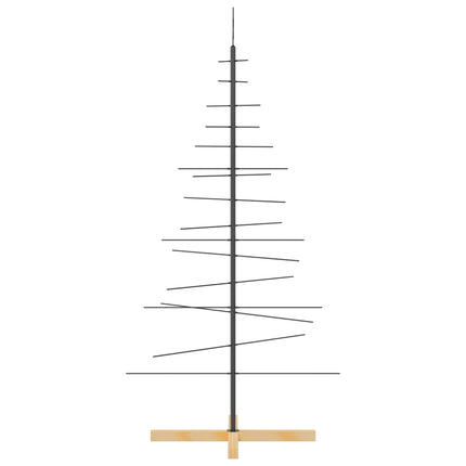 juletræ med træbund 150 cm metal sort