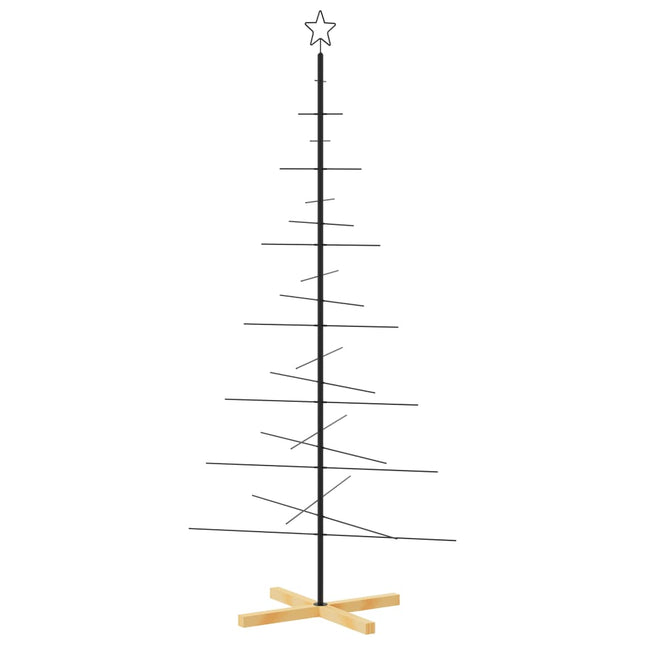 juletræ med træbund 180 cm metal sort
