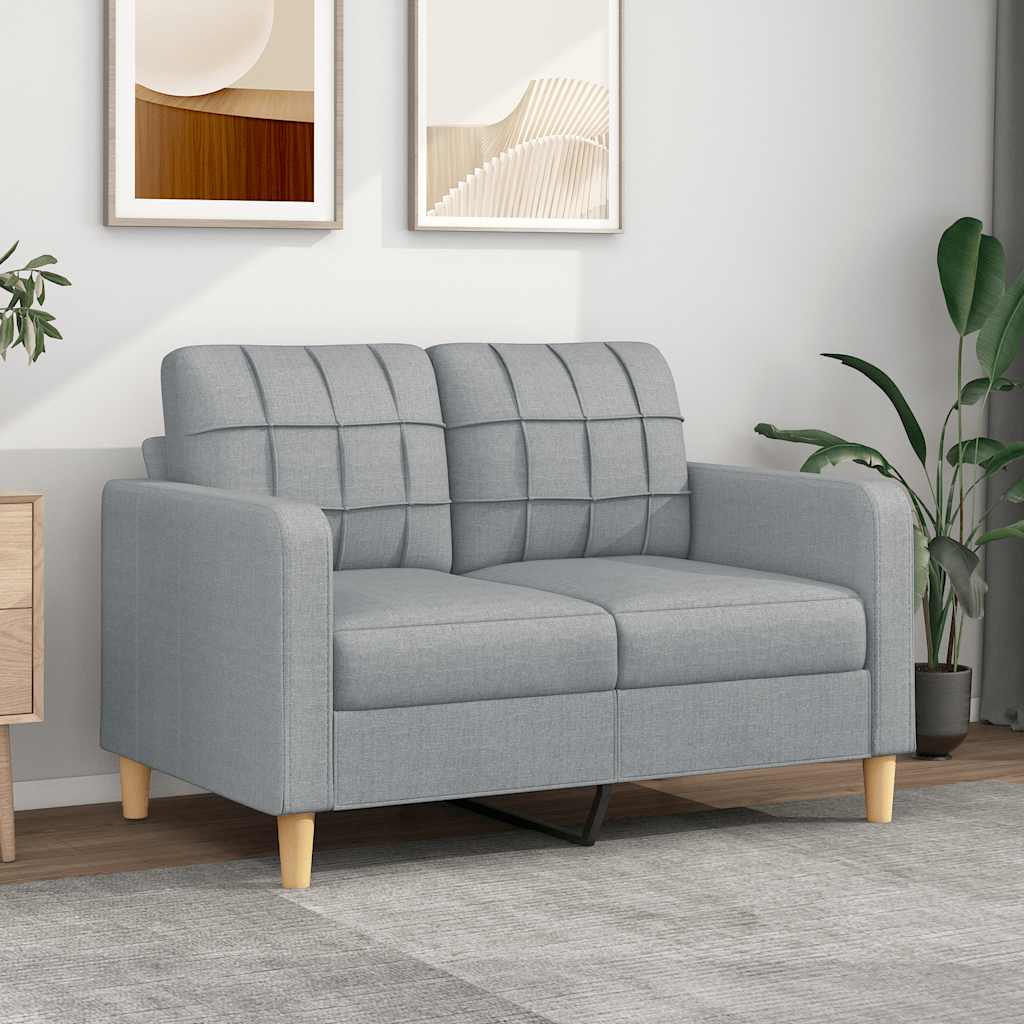2-personers sofa 120 cm stof lysegrå billede