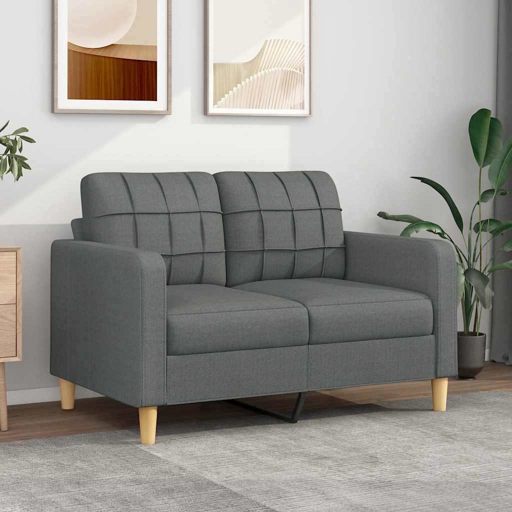 2-personers sofa i stof - 120 cm, mørkegrå