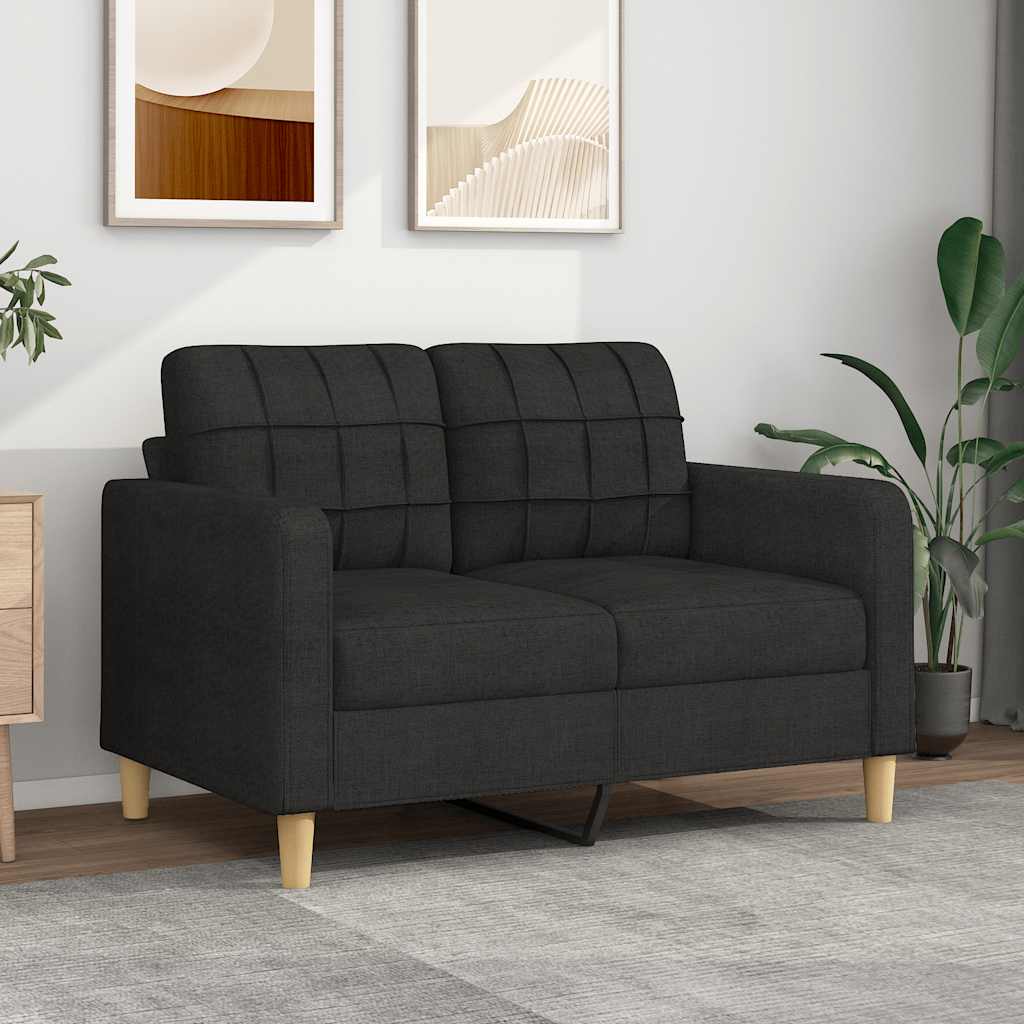 2-personers sofa i stof - sort, sædebredde 120 cm
