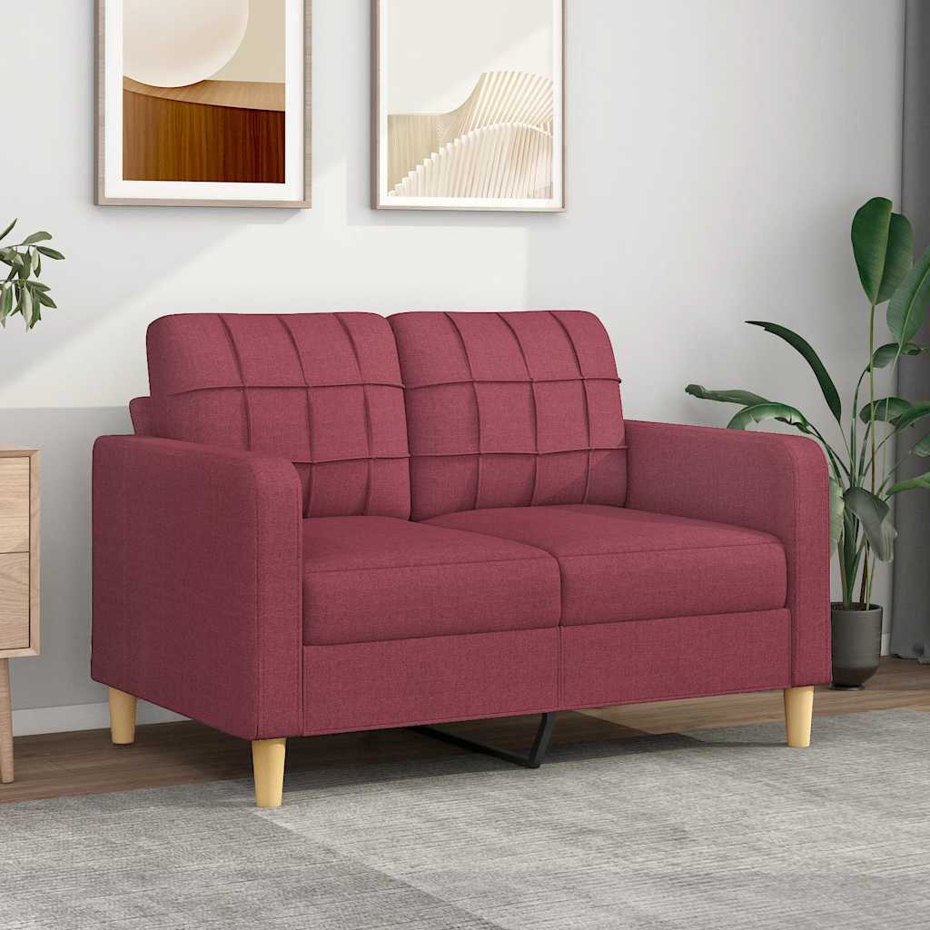 2-personers sofa i stof - 120 cm sædebredde, vinrød