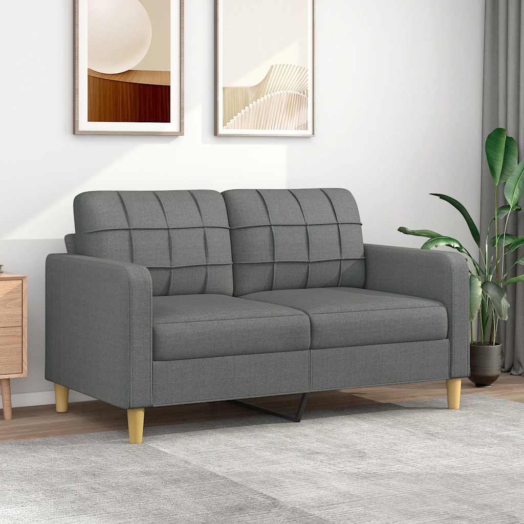 2-personers sofa 140 cm stof mrkegr
