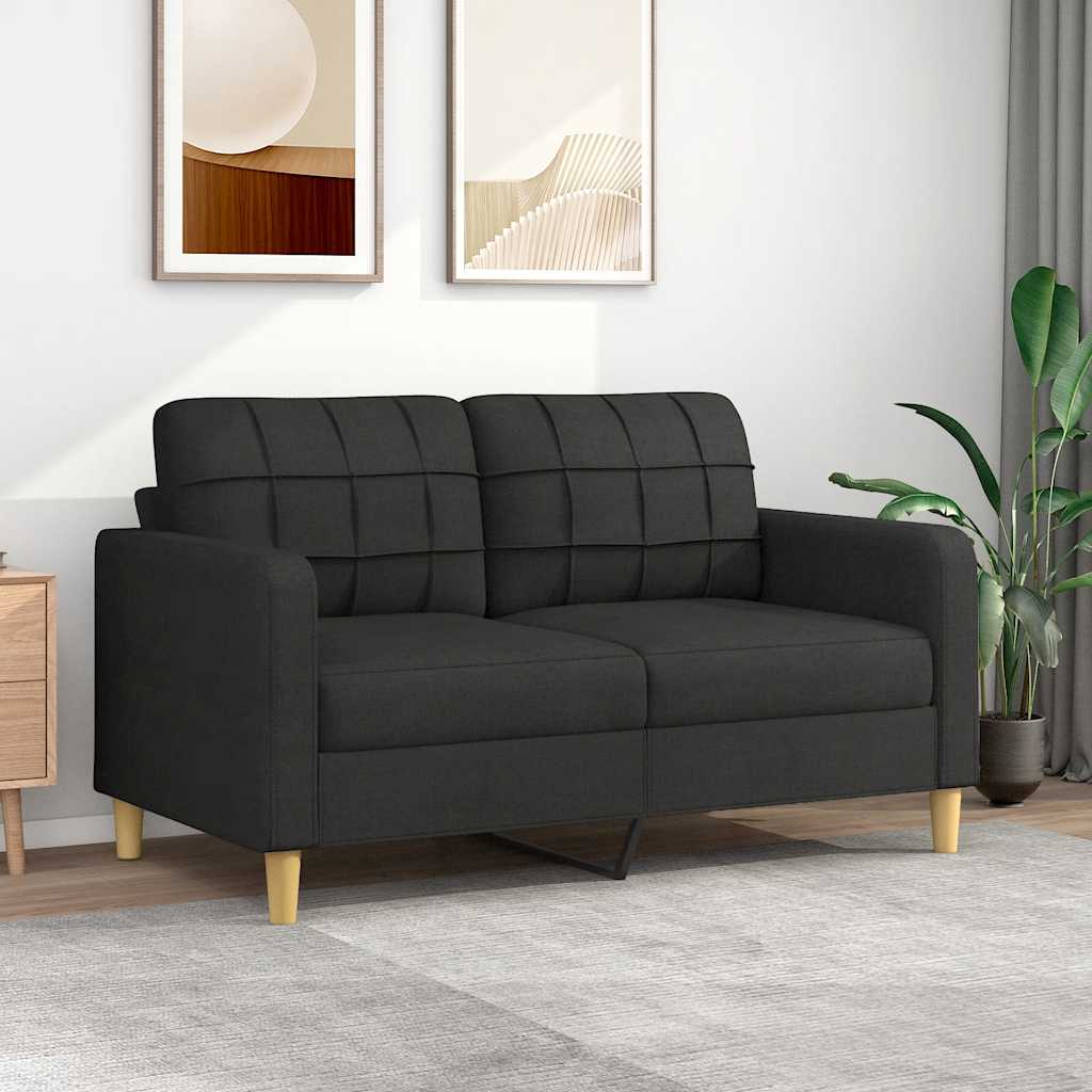 2-personers sofa i stof - 140 cm sædebredde, sort