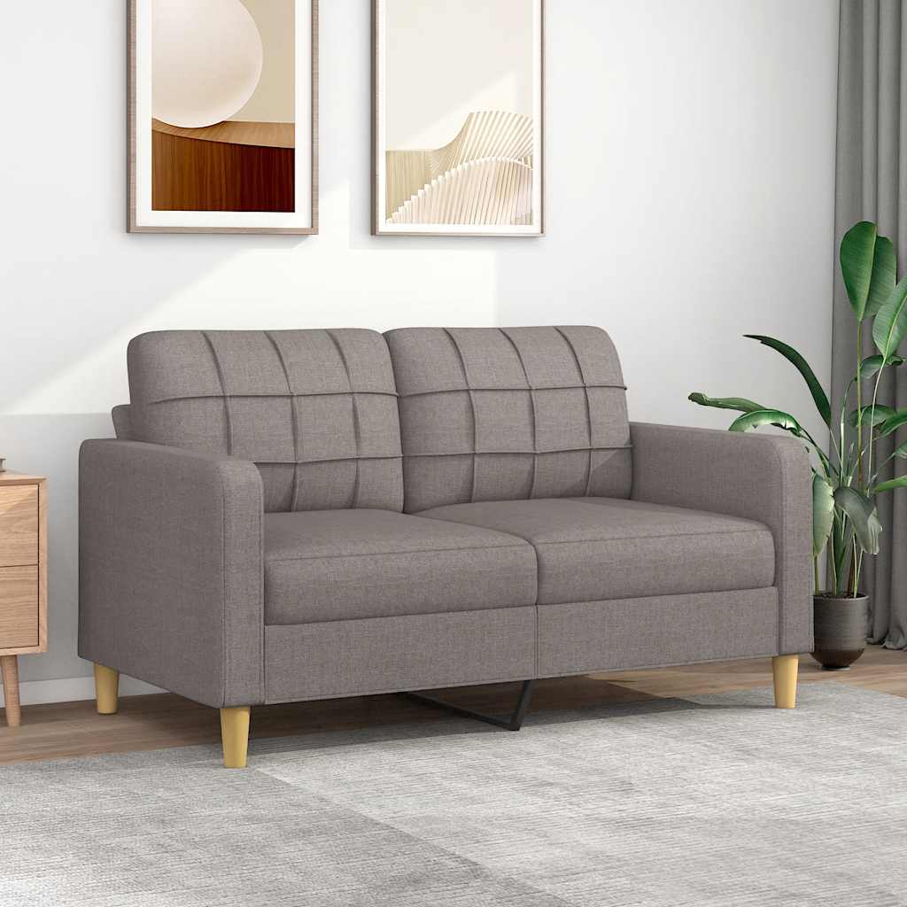 2-personers sofa i stof - 140 cm sædebredde, gråbrun