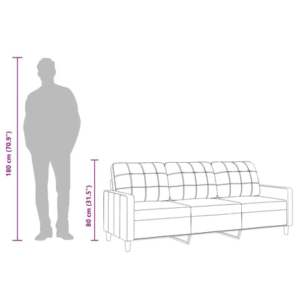 3-personers sofa 180 cm stof cremefarvet