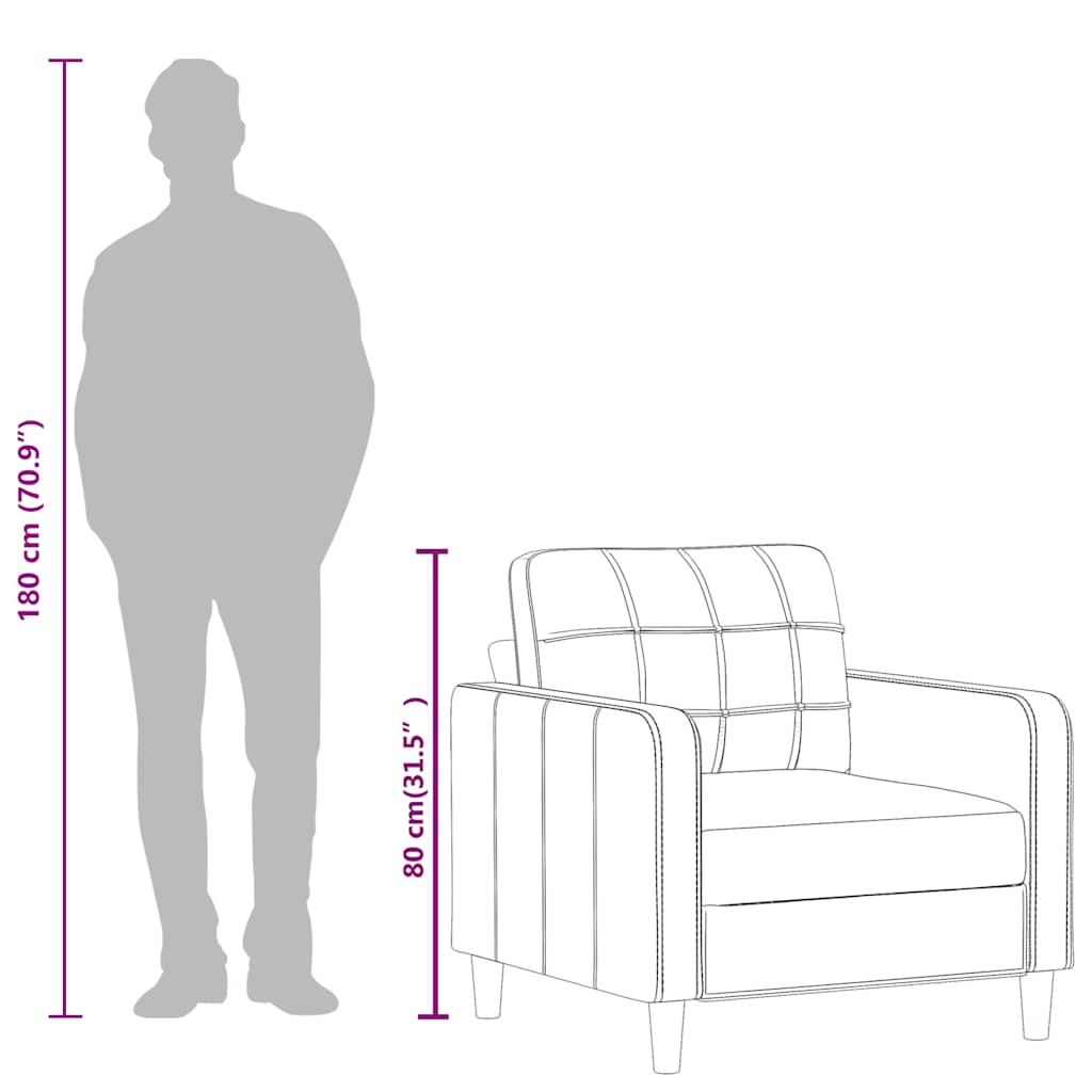 lænestol 60 cm kunstlæder Cremefarvet