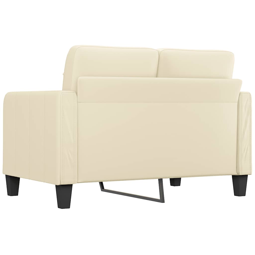 2-personers sofa 120 cm kunstlæder cremefarvet