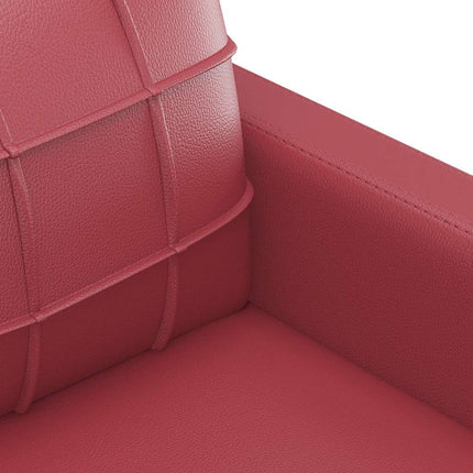 2-personers sofa 120 cm kunstlæder vinrød