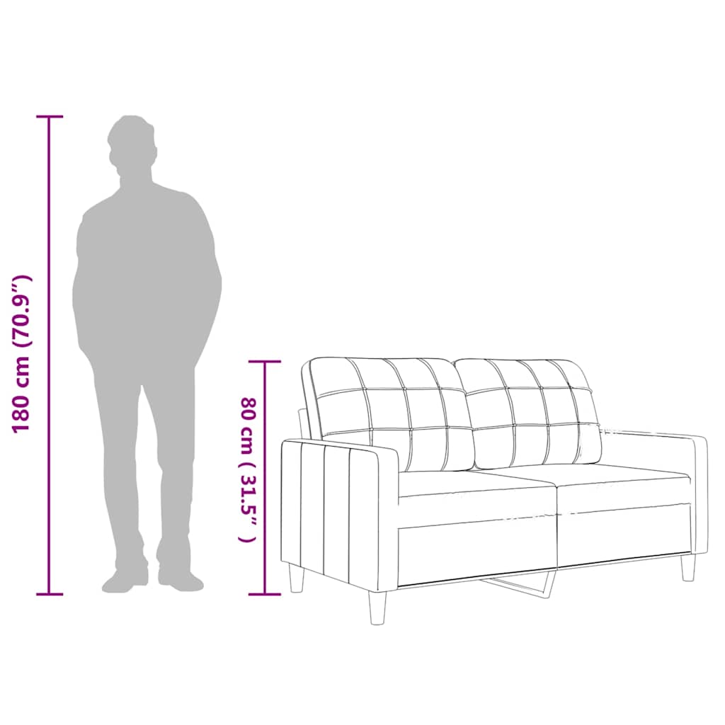 2-personers sofa 120 cm kunstlæder cappuccino