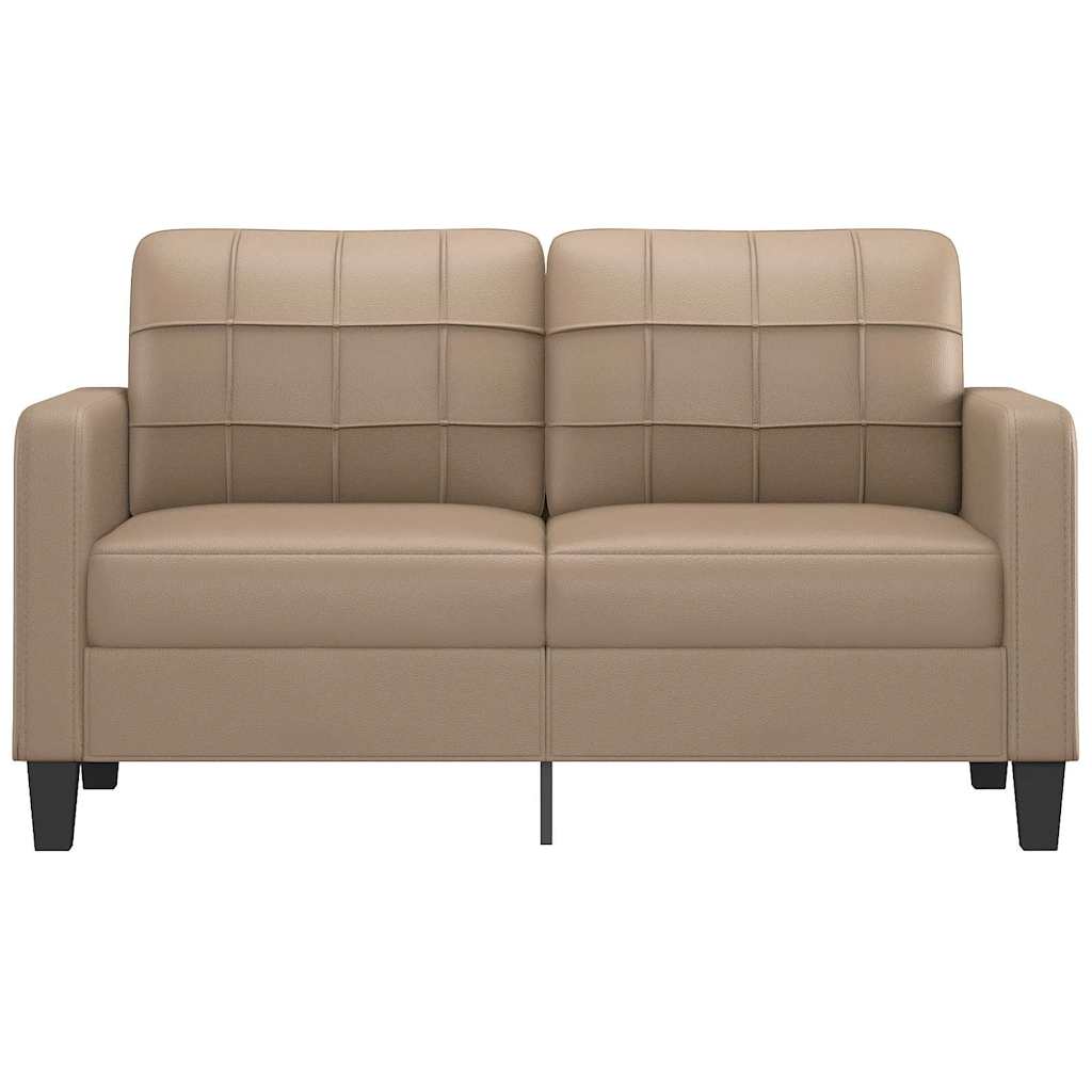 2-personers sofa 140 cm kunstlæder cappuccino