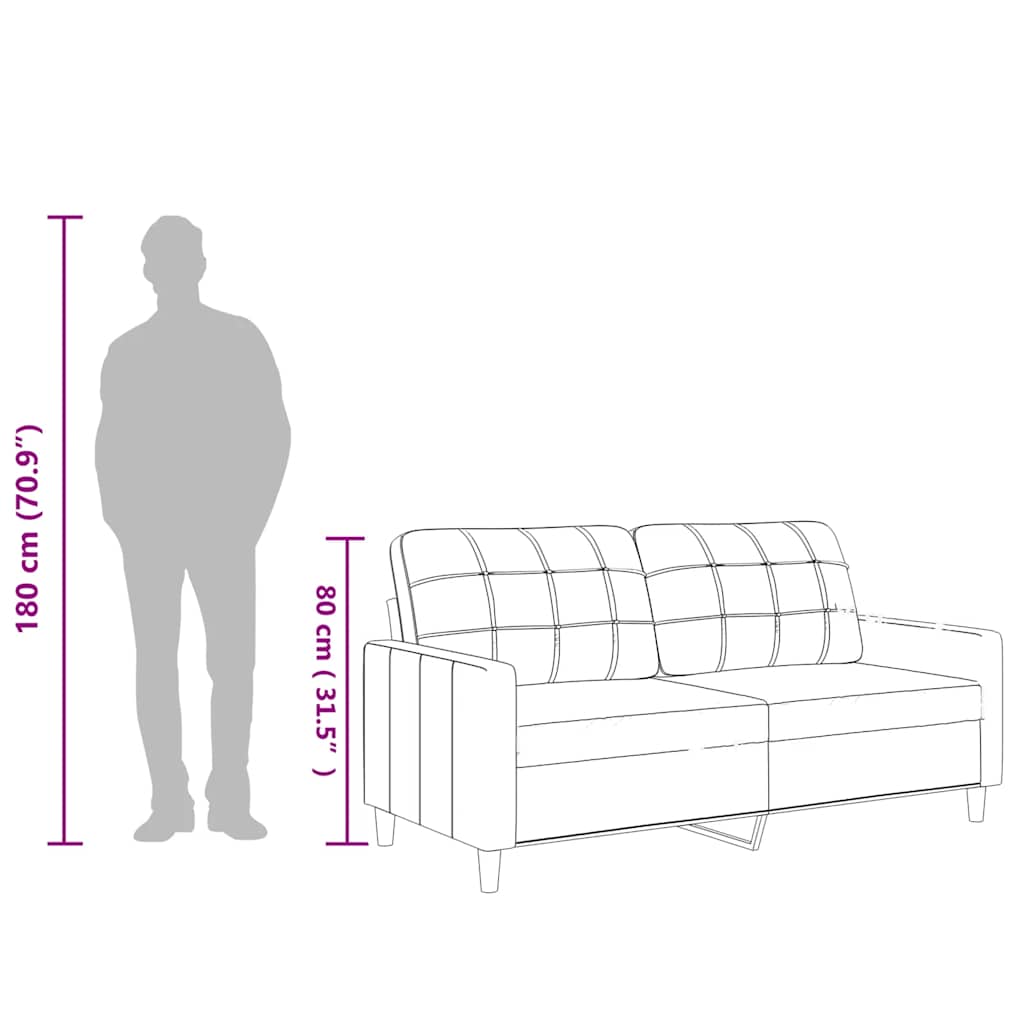 2-personers sofa 140 cm kunstlæder cappuccino