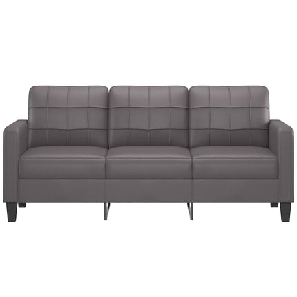 3-personers sofa 180 cm kunstlæder grå