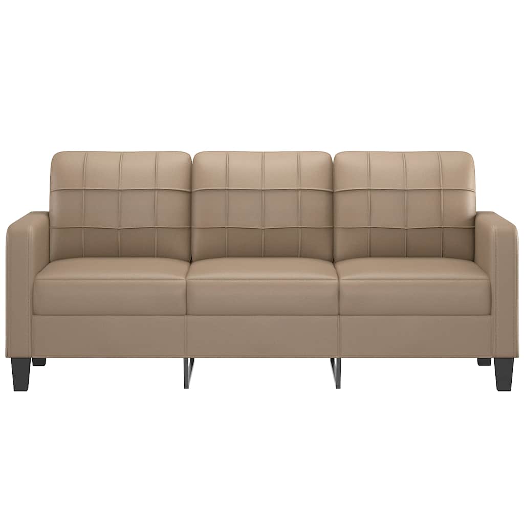 3-personers sofa 180 cm kunstlæder cappuccino