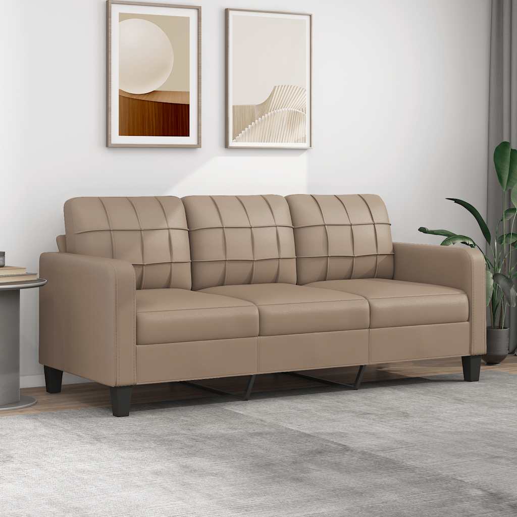 3-personers sofa 180 cm kunstlder cappuccino