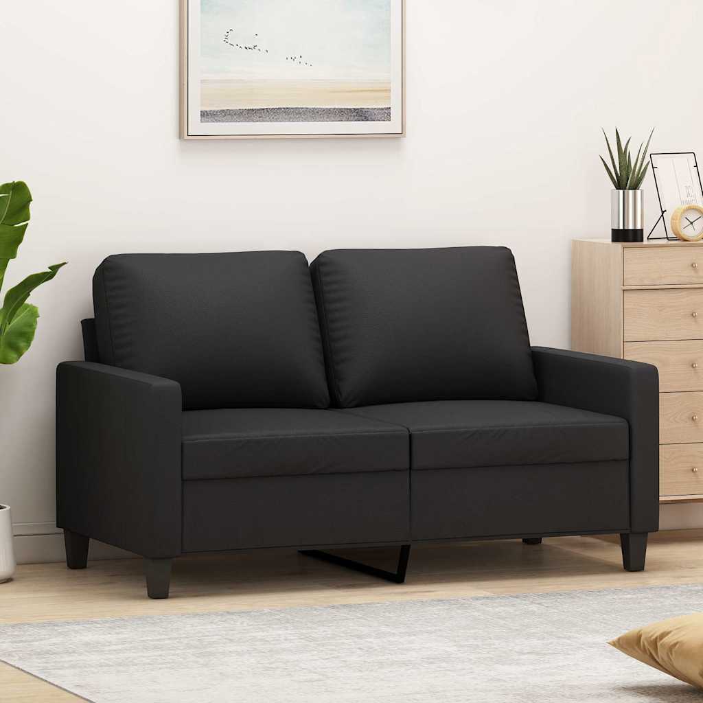 2-personers sofa i kunstlæder - 120 cm, sort