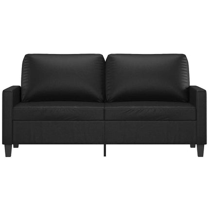 2-personers sofa 140 cm kunstlæder sort
