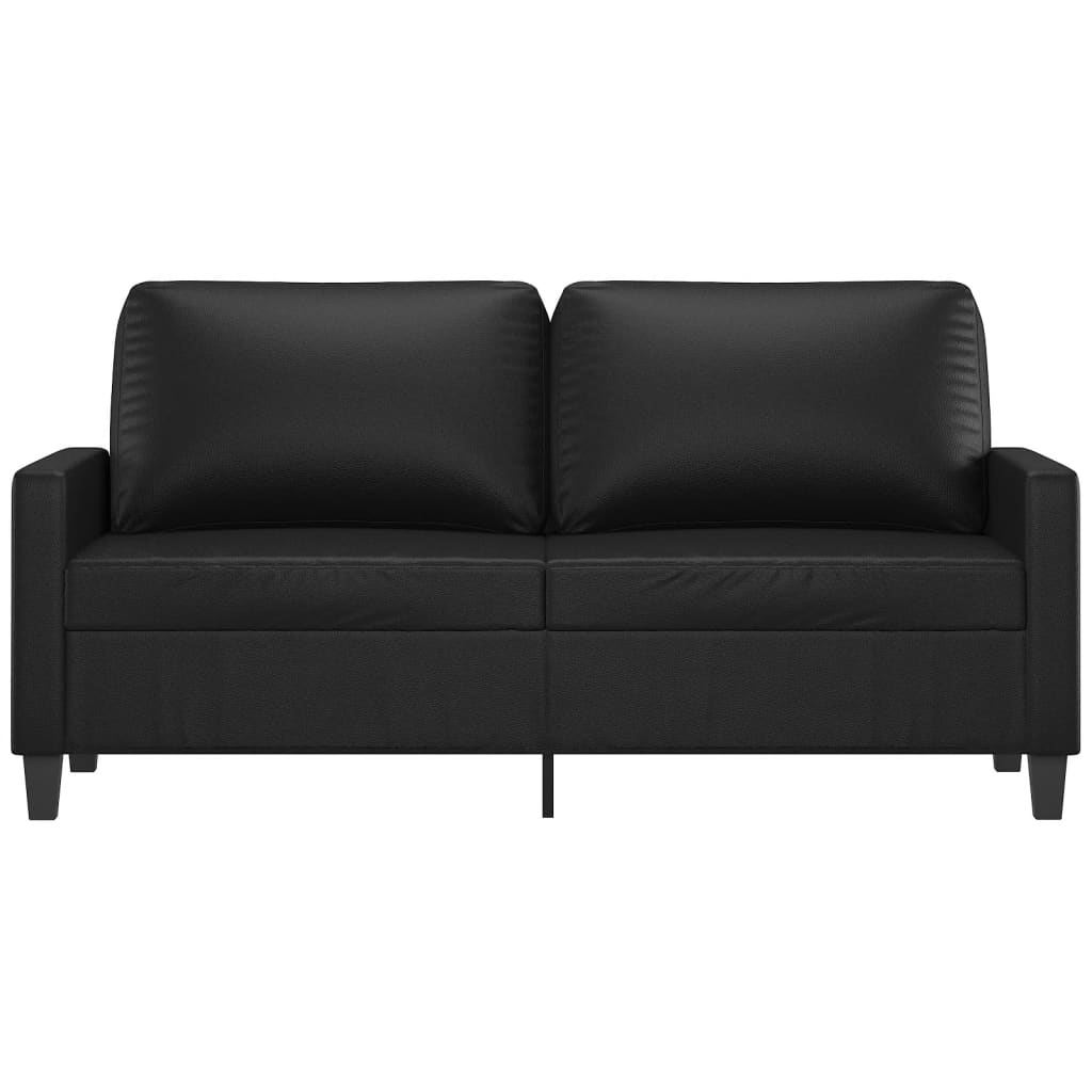 2-personers sofa 140 cm kunstlæder sort