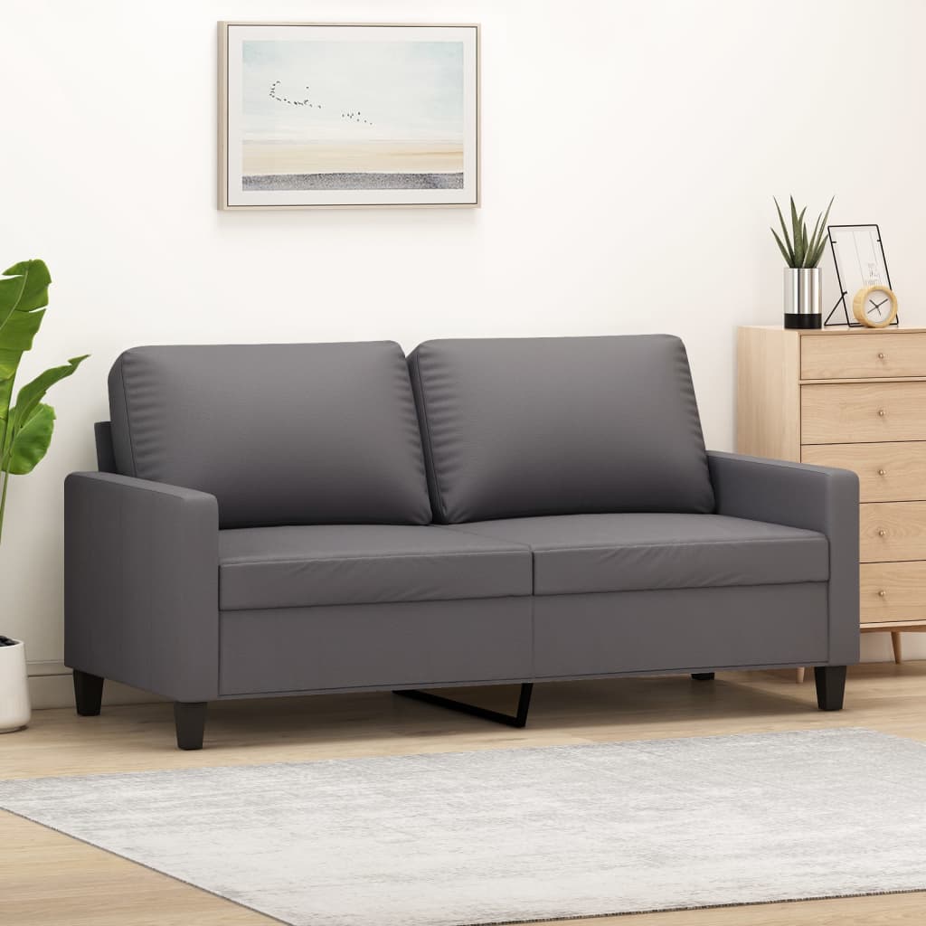 vidaXL 2-personers sofa 140 cm kunstlæder grå