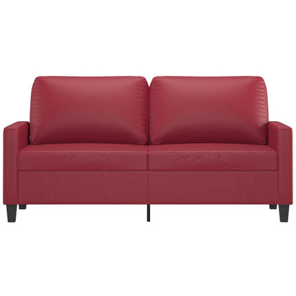 2-personers sofa 140 cm kunstlæder vinrød