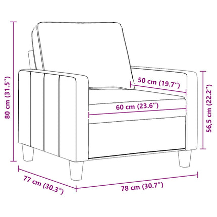 lænestol 60 cm stof cremefarvet