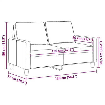 2-personers sofa 120 cm stof lysegrå