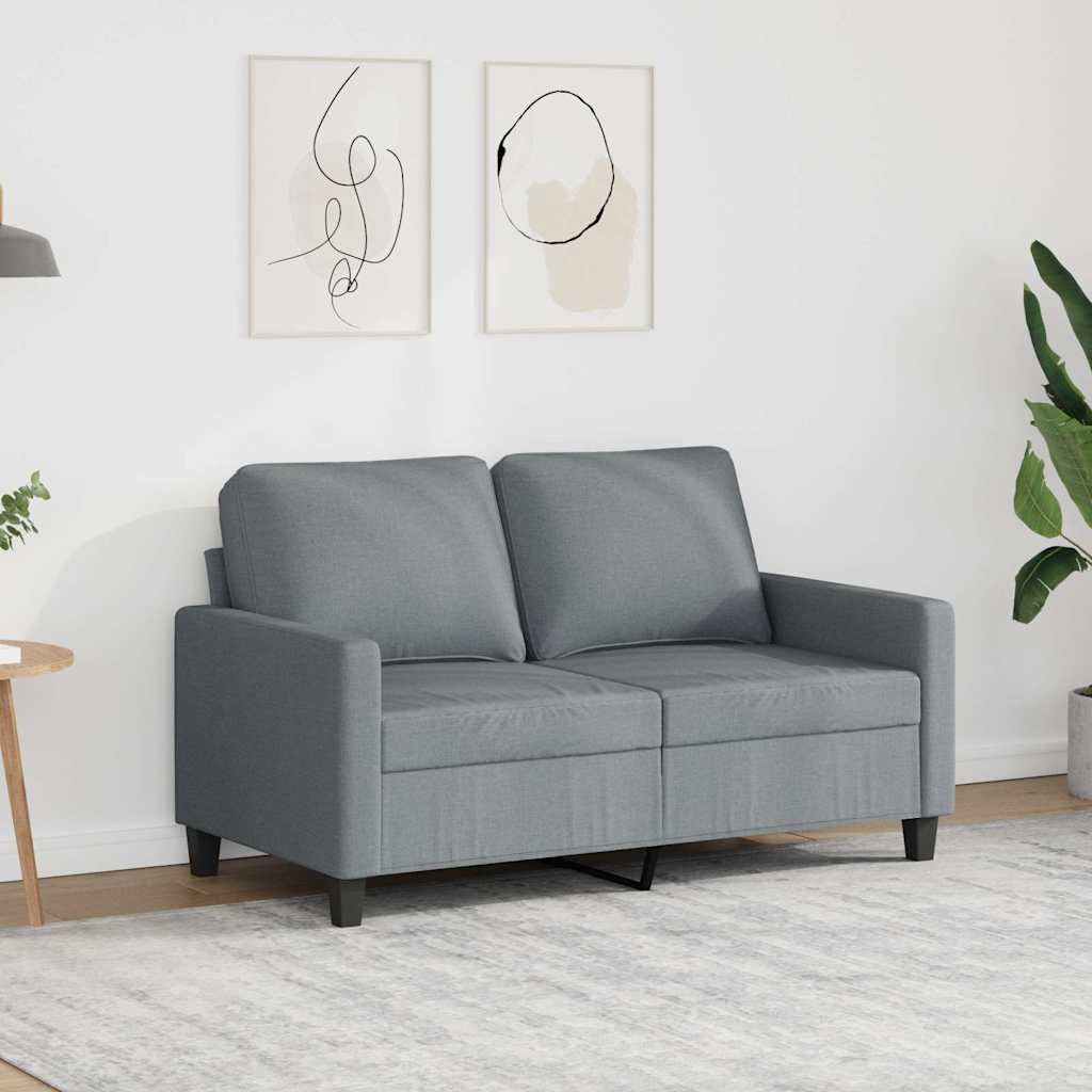 2-personers sofa i stof - lysegrå, sædebredde 120 cm