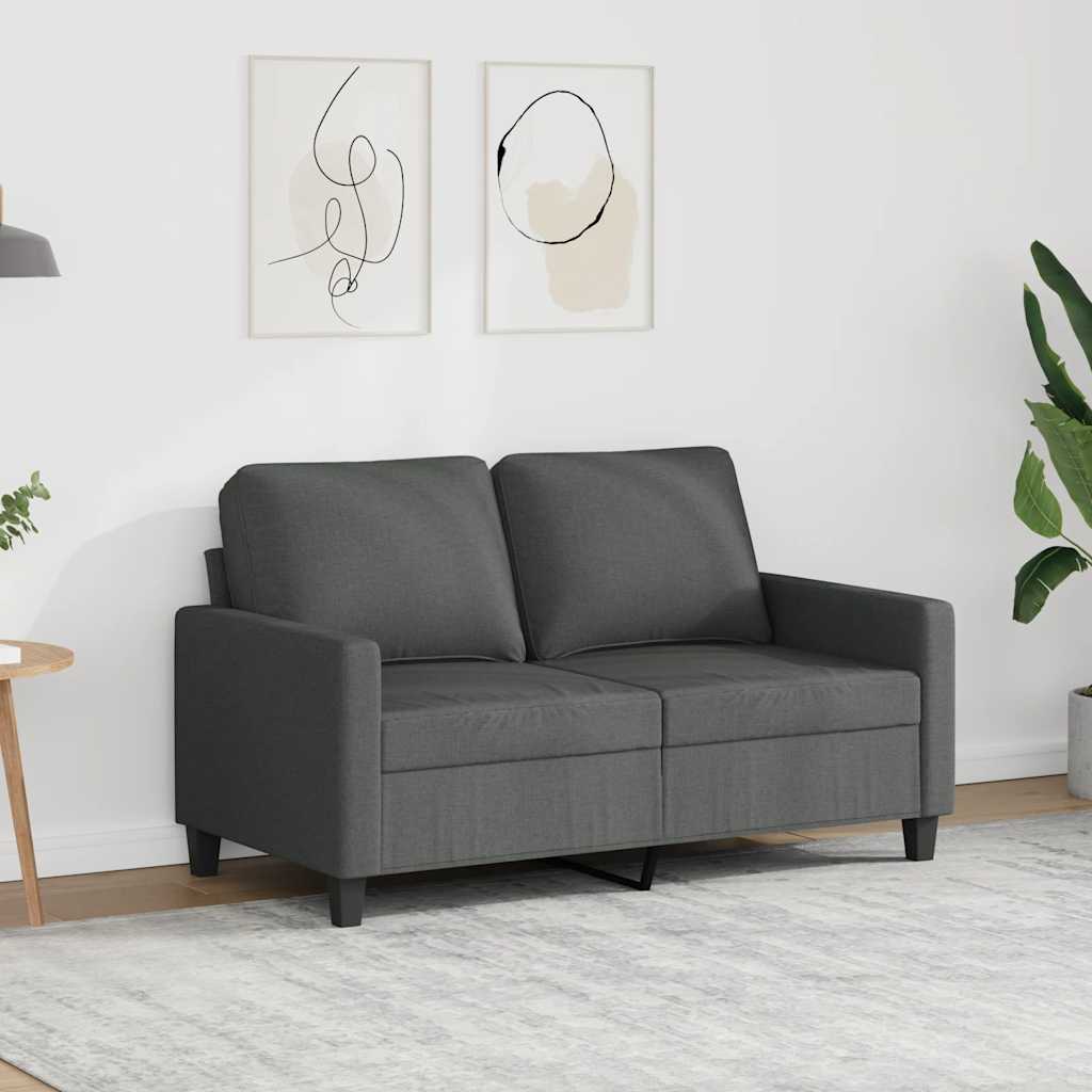 2-personers sofa i stof - mørkegrå, sædebredde 120 cm