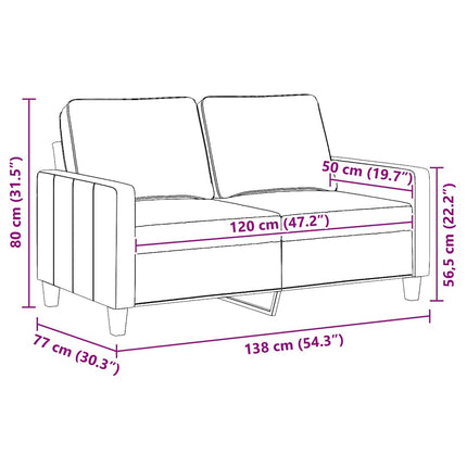 2-personers sofa 120 cm stof cremefarvet